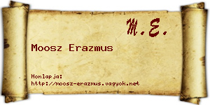 Moosz Erazmus névjegykártya